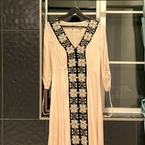 Free people boho maxi dress in beige/blush